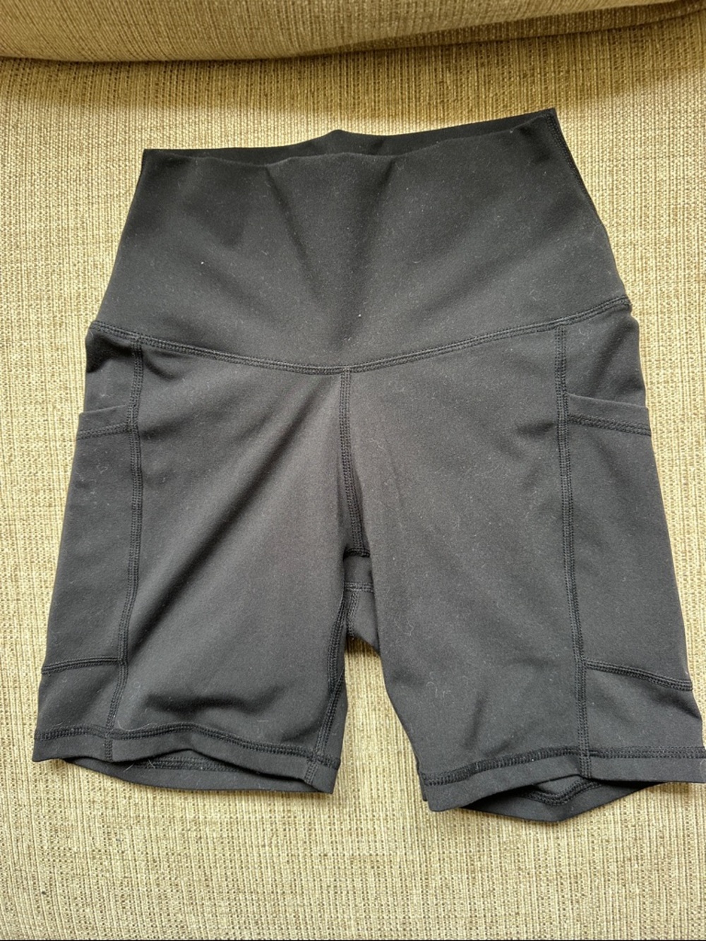 High-Waist Black Women's Active Biker Shorts